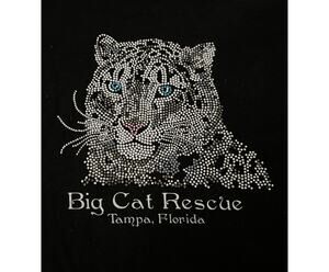 Big Cat Rescue Jeweled Black T-shirt Tiger King Carol Baskin Women's Size 2XL
